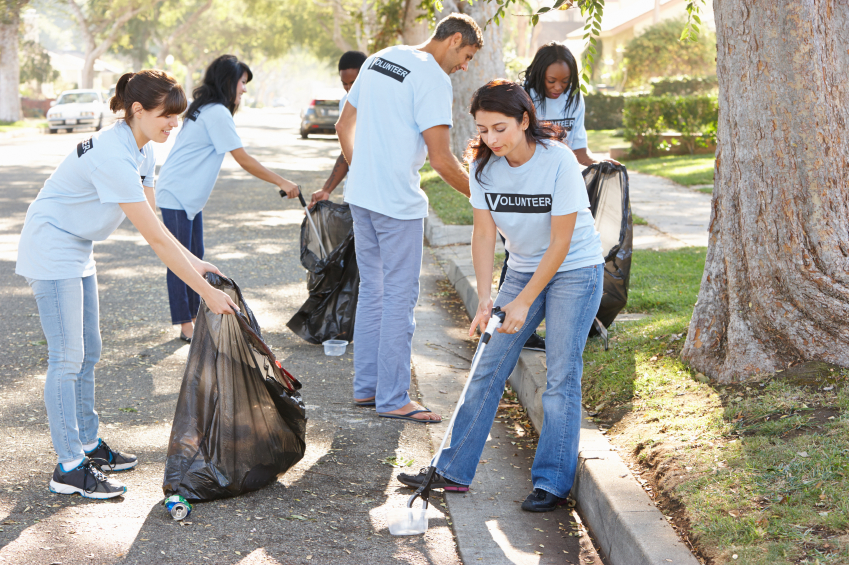 Volunteers and outdoor trash receptacles can make a difference in fighting litter