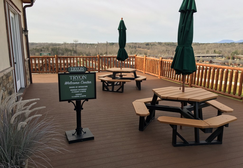 recycled plastic picnic tables at Tryon Equestrian Center