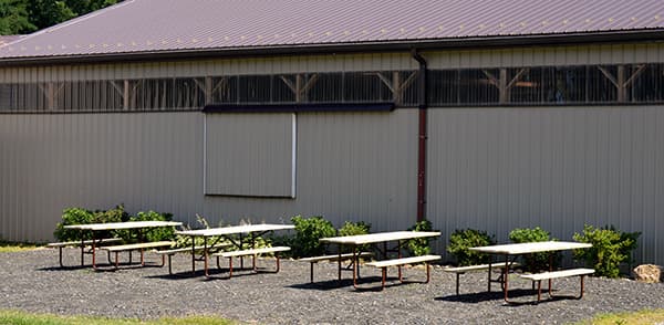 wood picnic tables