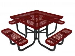 metal picnic table with easy maintenance expanded pattern
