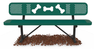 Dog park themed bench