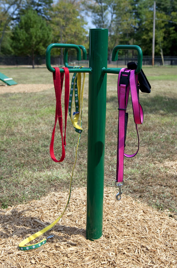 Dog park leash post